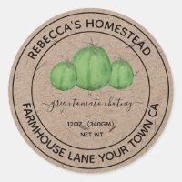 Homemade Green Tomato Chutney canning label