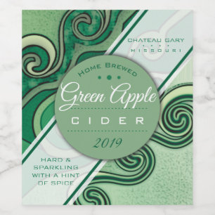 Homemade green wine cider personalised wine label