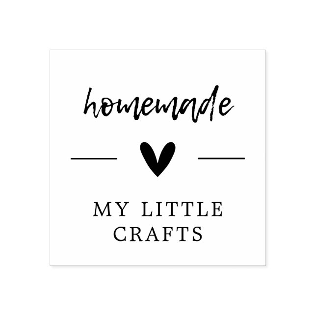 Homemade Hand Lettered Script Simple Heart Rubber Stamp (Imprint)
