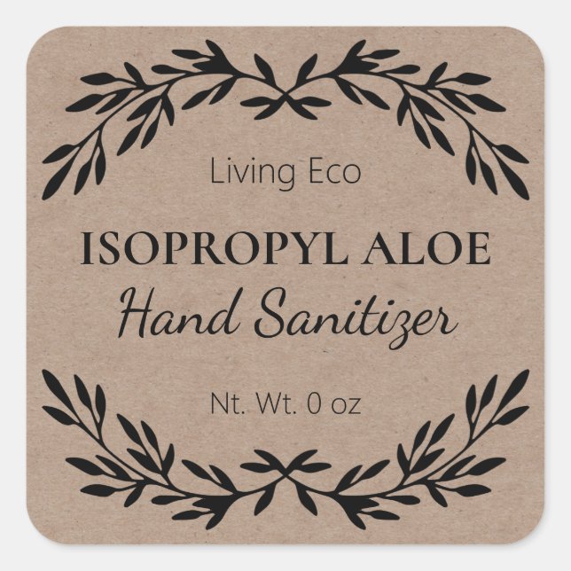 Homemade Hand Sanitizer Kraft Labels (Front)