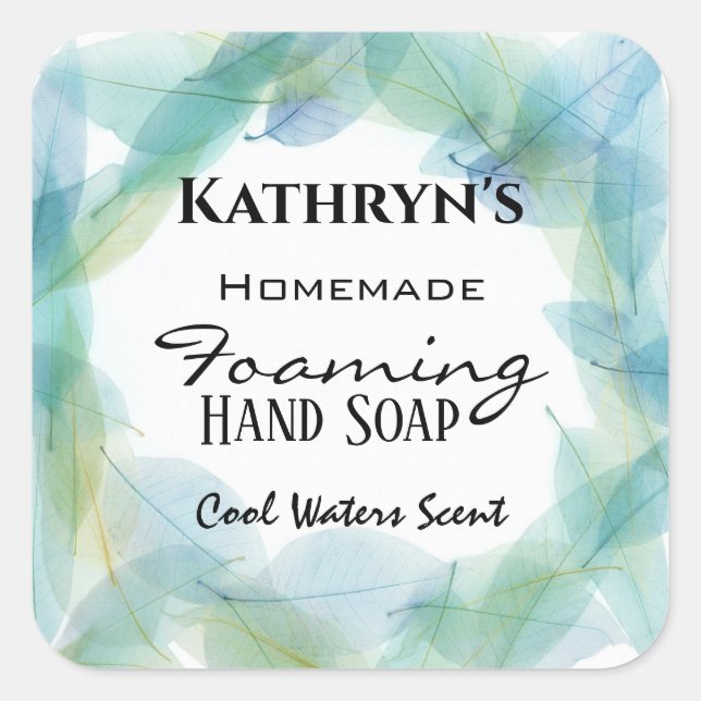 Homemade Hand Soap Personalised Square Sticker (Front)