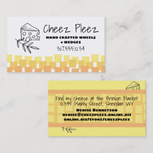 Homemade handcrafted cheese wedge herbs business card