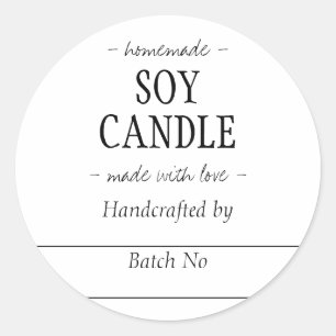 Homemade Handcrafted SOY CANDLE Classic Round Sticker