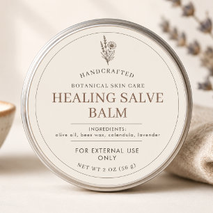 Homemade Healing Salve Balm Product Label