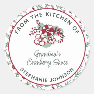 Homemade Holiday Gift From the Kitchen of Classic Round Sticker
