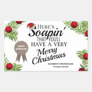 Homemade Holiday Soap Personalised Rectangular Sticker