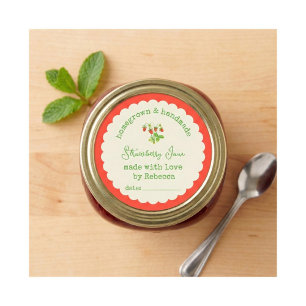 Homemade & Home Grown  Farmhouse Strawberry Jam Classic Round Sticker
