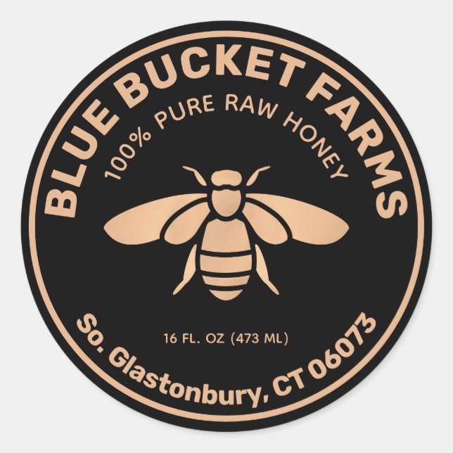 Homemade Honey Bee Jar Label (Front)