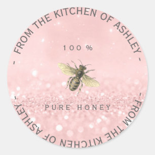 Homemade Honey From Kitchen Pink Rose Gold Classic Round Sticker