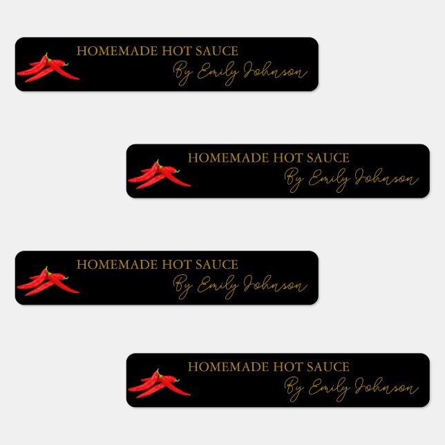 Homemade Hot Chilli Sauce Thin Label (Group)