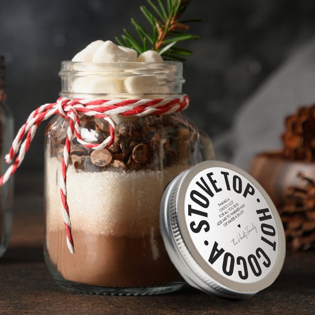 Homemade Hot Chocolate Trendy Fun Holiday Classic Round Sticker (Creator Uploaded)