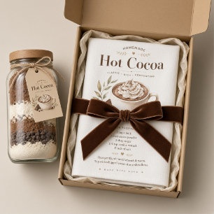 Homemade Hot Cocoa Recipe Christmas Tea Towel