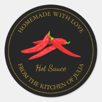 Homemade Hot Sauce Label | Black