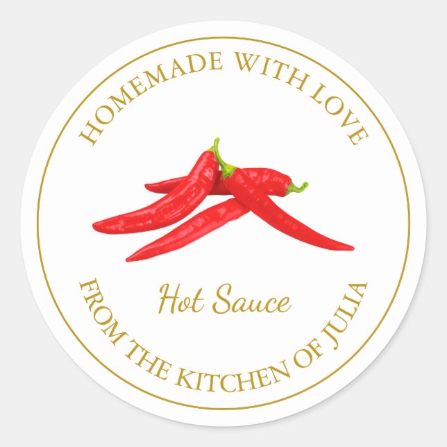 Homemade Hot Sauce Label | White (Front)