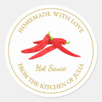 Homemade Hot Sauce Label | White