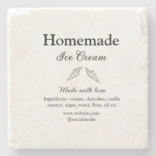 Homemade ice cream add ingredients made with love stone coaster