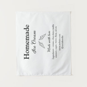 Homemade ice cream add ingredients made with love  tapestry