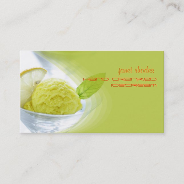Homemade icecream shop business cards (Front)