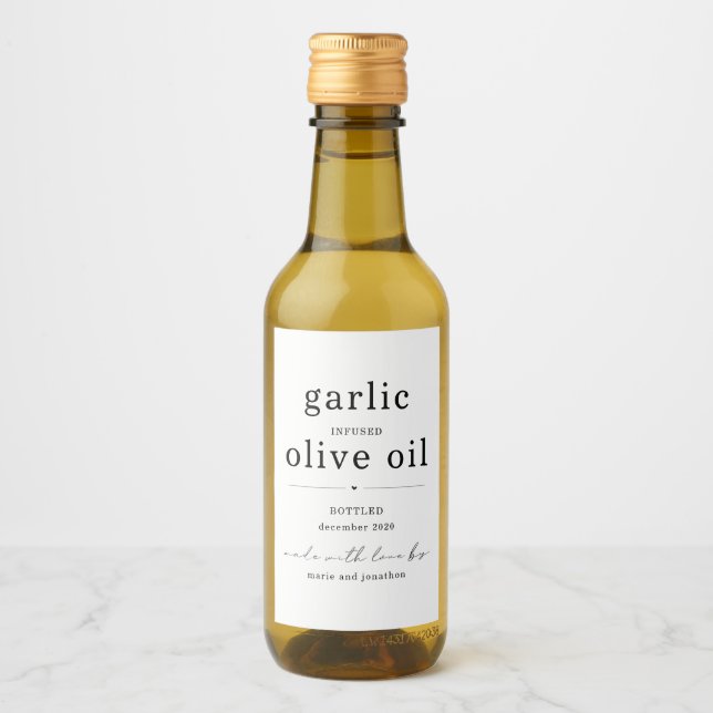 Homemade Infused Olive Oil Label - One Line (Front)