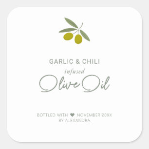 Homemade Infused Olive Oil Square Sticker
