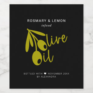 Homemade Infused Olive Oil Wine Label