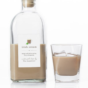 Homemade Irish Cream Liqueur Bottle Label