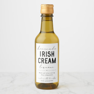 Homemade Irish Cream Liqueur Bottle Label