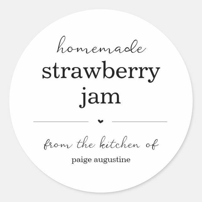 Homemade Jam / Food Canning Jar Gift Label Sticker (Front)