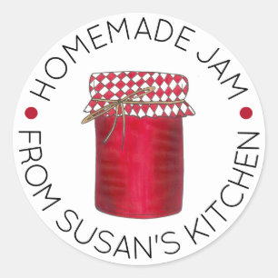 Homemade Jam Jelly Fruit Preserves Made By Kitchen Classic Round Sticker
