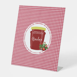 Homemade Jam Red and White Gingham Editable Pedestal Sign