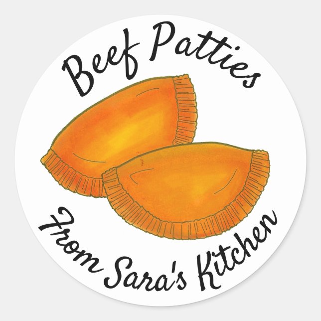 Homemade Jamaican Beef Patties From the Kitchen of Classic Round Sticker (Front)