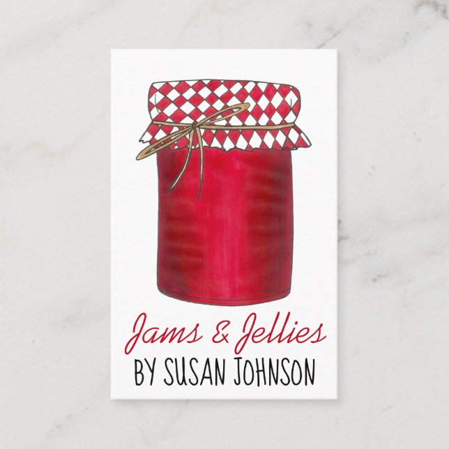 Homemade Jams Jellies Fruit Preserves Canned Goods Business Card (Front)