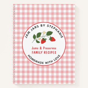 Homemade Jams Preserves Red Plaid Recipe Notebook