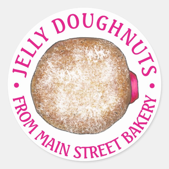 Homemade Jelly Doughnuts Doughnuts Baked By Bakery Classic Round Sticker (Front)