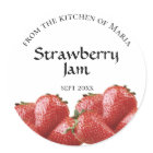 Homemade Jelly Strawberry Jam Jar Lid Label
