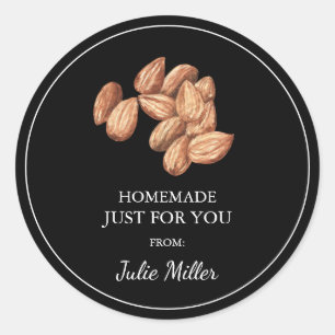Homemade just for you almond label
