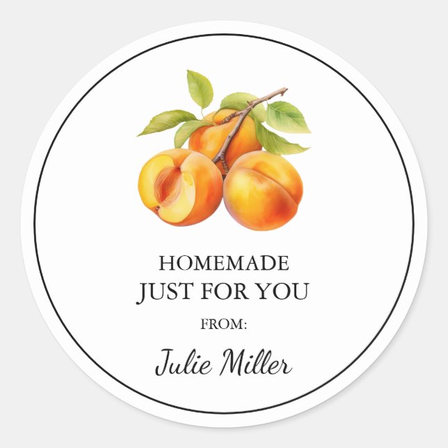 Homemade just for you apricot label (Front)