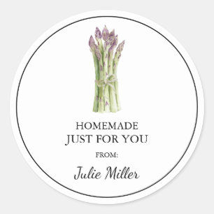 Homemade just for you asparagus label