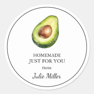 Homemade just for you avocado label