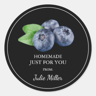 Homemade just for you blueberry label