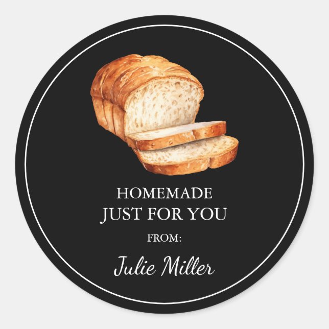 Homemade just for you bread label (Front)