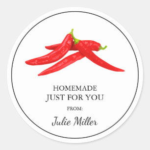 Homemade just for you chilli label