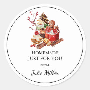 Homemade just for you christmas treats label