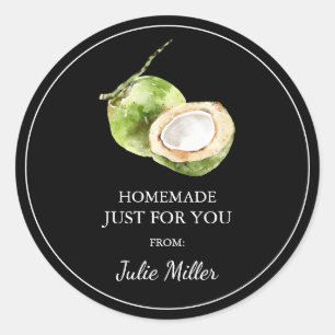 Homemade just for you coconut label