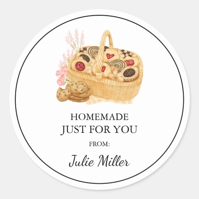 Homemade just for you cookies label (Front)