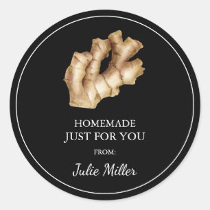 Homemade just for you ginger root label