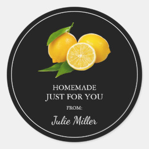 Homemade just for you lemon label