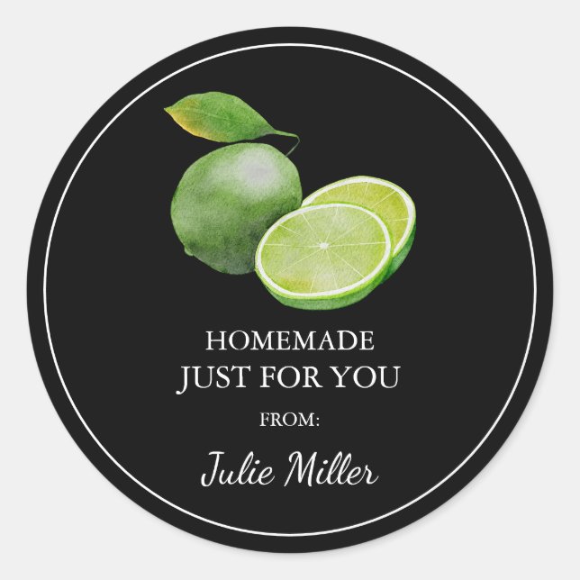 Homemade just for you lime label (Front)