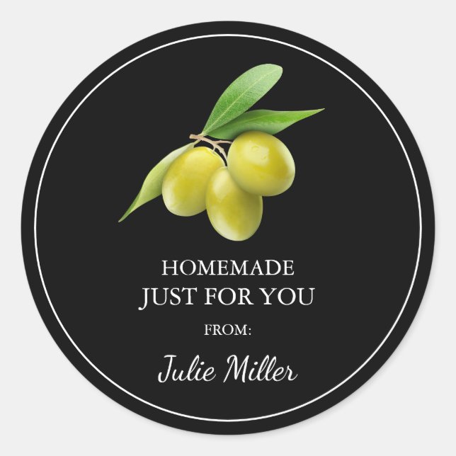 Homemade just for you olive label (Front)
