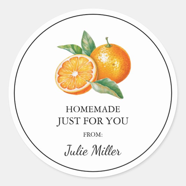 Homemade just for you orange label (Front)